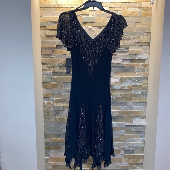 J Kara Embellished Handkerchief Hem Dress - Picture 4 of 10